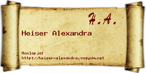 Heiser Alexandra névjegykártya